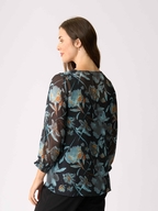 Memo Chiffon Shirred Detail Top