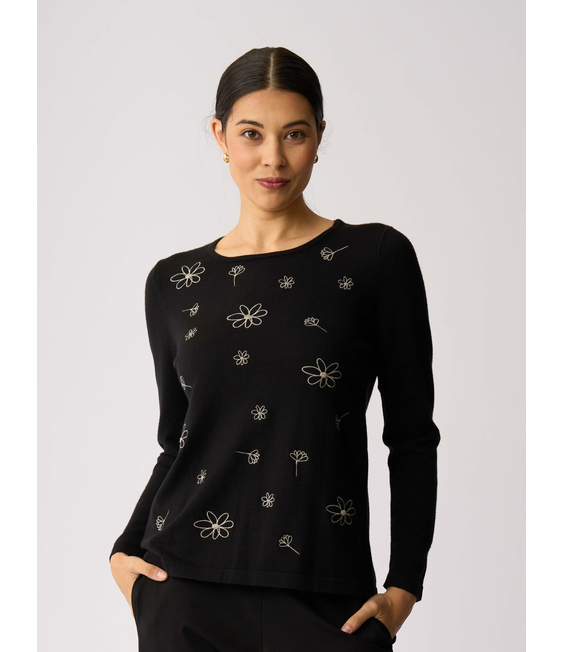 Foil Blooms Sweater