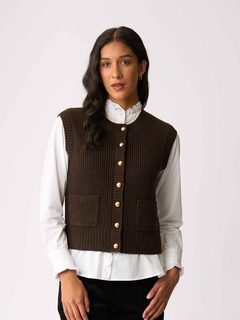 Foil Button Up Vest-style-MCRAES