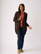 Foil Open Front Midi Cardigan