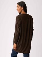 Foil Open Front Midi Cardigan