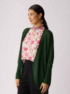 Foil Open Front Midi Cardigan