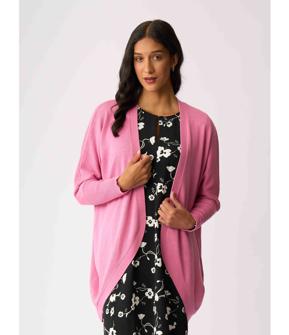 Foil Open Front Midi Cardigan