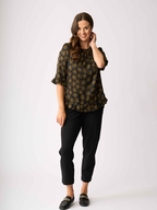 Foil Gathered Scoop Hem Top