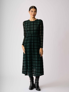 Foil Long Sleeve Tiered Dress-style-MCRAES