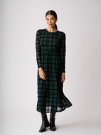 Foil Long Sleeve Tiered Dress