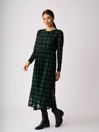 Foil Long Sleeve Tiered Dress