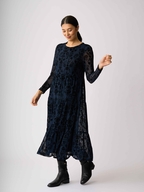 Foil Long Sleeve Tiered Dress