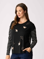 Foil Drop Shoulder Top