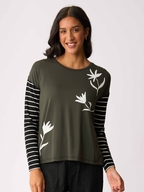 Foil Drop Shoulder Top