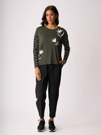 Foil Drop Shoulder Top