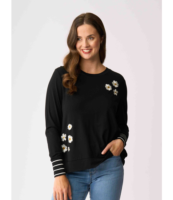 Foil Stripe Cuff Top