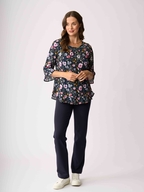 Foil Gathered Scoop Hem Top