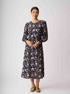 Foil Curved and Shirred Dress