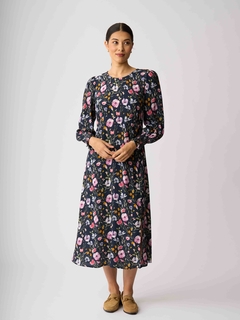 Foil Curved and Shirred Dress-style-MCRAES