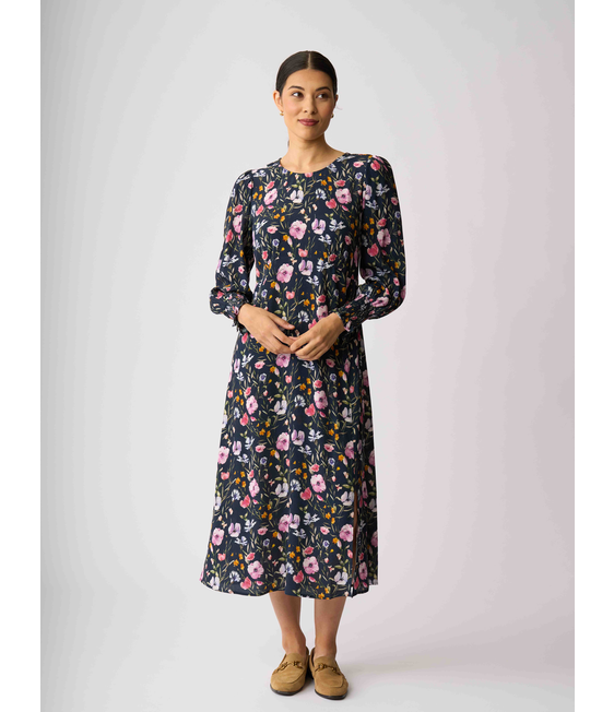 Foil Curved and Shirred Dress