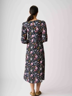 Foil Curved and Shirred Dress