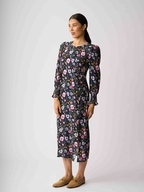 Foil Curved and Shirred Dress