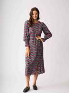 Foil Curved and Shirred Dress