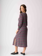 Foil Curved and Shirred Dress