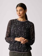 Memo Sheer Sleeve Rib Top