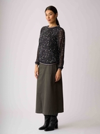 Memo Sheer Sleeve Rib Top