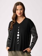 Foil Combo Print Top