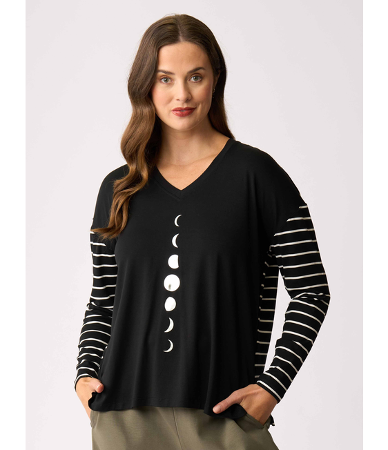 Foil Combo Print Top