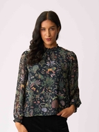 Memo Contrast Trim Top