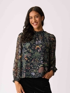 Memo Contrast Trim Top