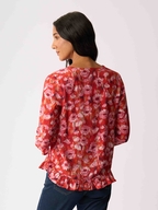 Preen Gathered Scoop Hem Top
