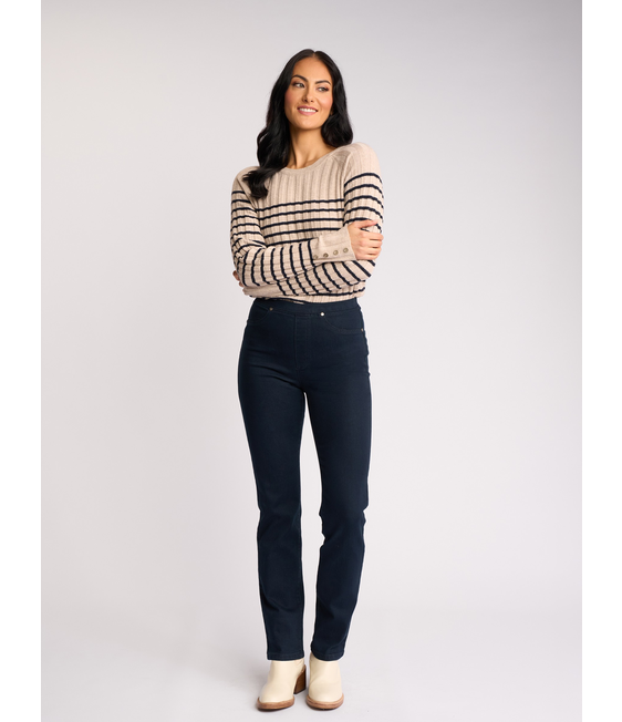 Vassalli Bay Pull On - Slim Leg Full Length Denim 