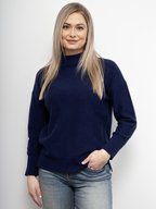 White on Black Funnel Neck Jumper