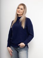 White on Black Funnel Neck Jumper