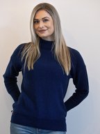White on Black Funnel Neck Jumper