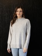 White on Black Funnel Neck Jumper