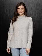 White on Black Funnel Neck Jumper