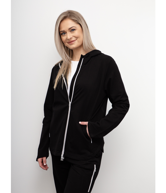 White on Black Short Zip Jacket