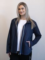 White on Black Short Zip Jacket