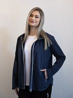 White on Black Short Zip Jacket