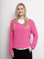 White on Black V Jumper