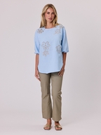 Classified Printed Linen Top