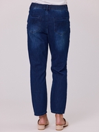 Classified Knit Denim 7/8 Jean with Button Heart Pearl Trim 