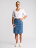 Vassalli Contrast Stitch Denim Skirt