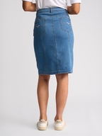 Vassalli Contrast Stitch Denim Skirt