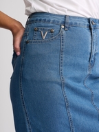 Vassalli Contrast Stitch Denim Skirt