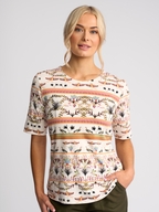 Vassalli Carmen Top - 3/4 Sleeve Round Neck 