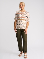 Vassalli Carmen Top - 3/4 Sleeve Round Neck 