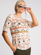 Vassalli Carmen Top - 3/4 Sleeve Round Neck 