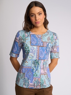 Vassalli Carmen Top - 3/4 Sleeve Round Neck Top-style-MCRAES